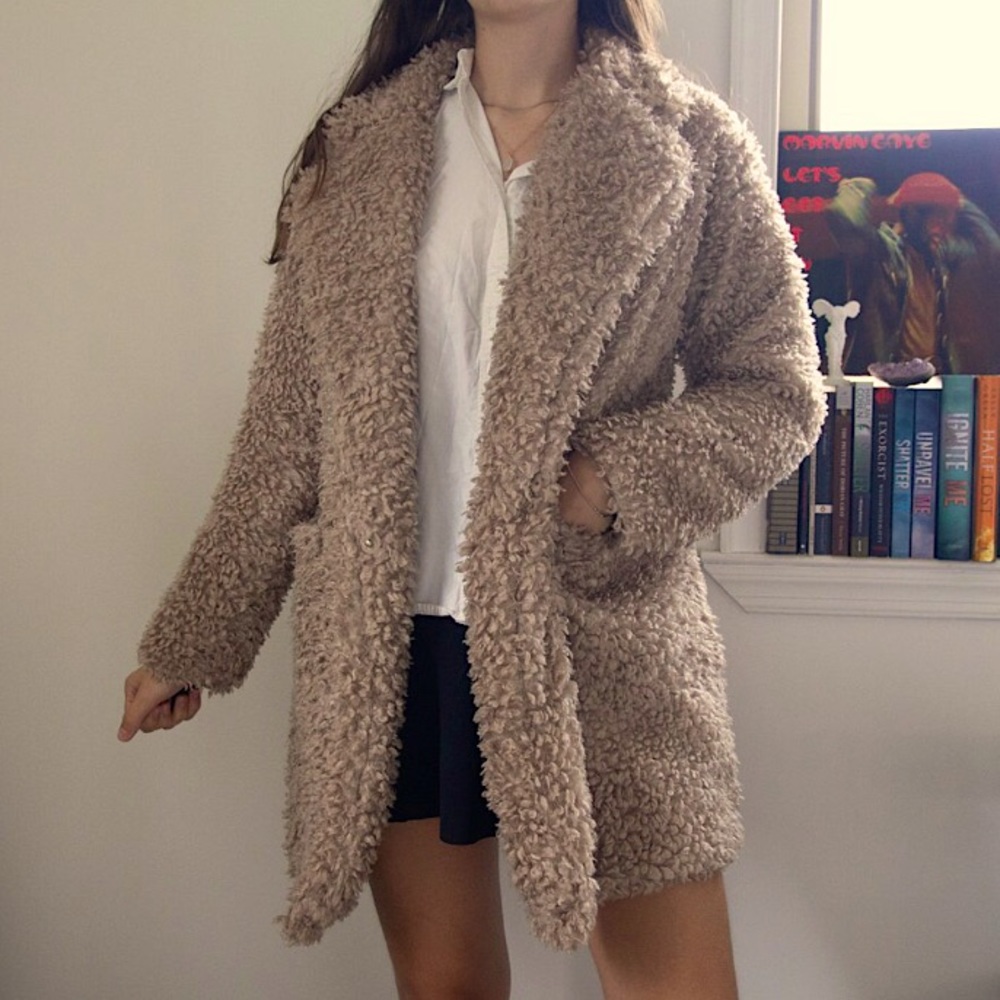 Faux fur teddy coat